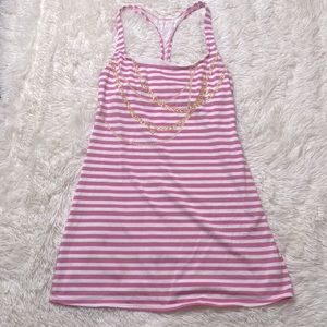 Juicy Couture Beach Royalty Pink White Stripes Gold Athletic Dress Size Medium